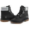 Heritage 6-Inch Boot „Schwarzes Vollnarbenleder mit silbernem Kragen“