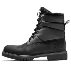 Heritage 6-Inch Premium Puffer Wasserdichte Stiefel „Schwarz mit schwarzem Fell“