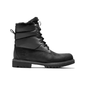 Heritage 6-Inch Premium Puffer Wasserdichte Stiefel „Schwarz mit schwarzem Fell“