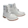 Heritage 6-Inch-Wasserdichte Stiefel „Hellgraues Vollnarbenleder mit silbernem Kragen“