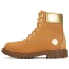 Heritage 6-Inch-Wasserdichte Stiefel „Weizen-Nubuk mit Gold“