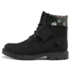 Heritage Cupsole Stiefel „Schwarzes Nubukleder mit Blumenmuster“