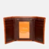 Herren-Brieftasche aus gewachstem Pull-up-Leder in Dreifach gefalteter Form Herren-Brieftasche aus gewachstem Pull-up-Leder in Dreifach gefalteter Form
