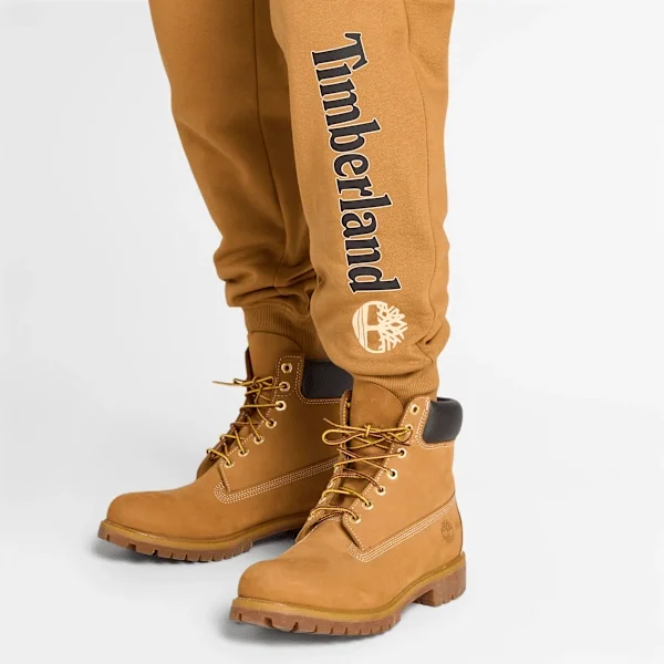 Herren-Jogginghose mit linearem Logo – Weizen-Stiefel Herren-Jogginghose mit linearem Logo – Weizen-Stiefel