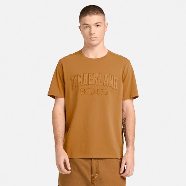 Herren-T-Shirt mit gewaschenem, gesticktem Logo Herren-T-Shirt mit gewaschenem, gesticktem Logo