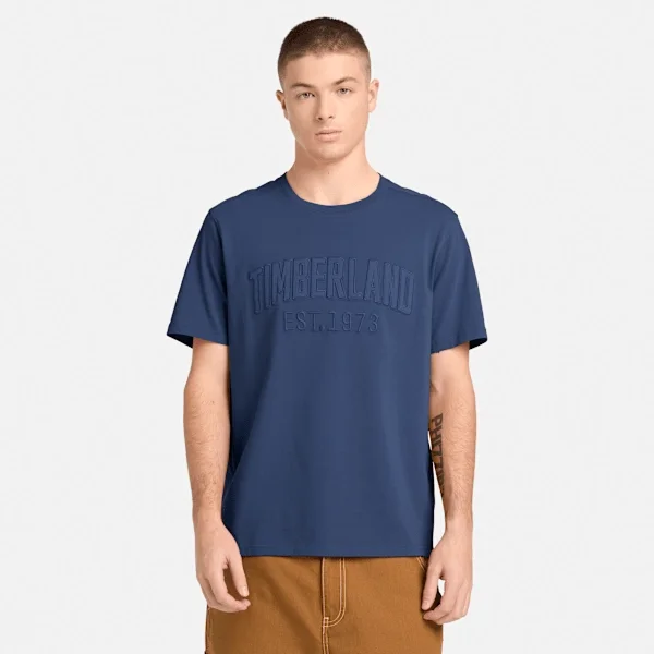 Herren-T-Shirt mit gewaschenem, gesticktem Logo Herren-T-Shirt mit gewaschenem, gesticktem Logo