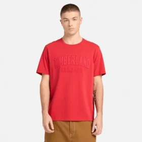 Herren-T-Shirt mit gewaschenem, gesticktem Logo