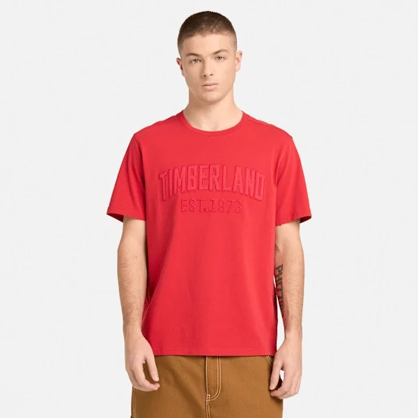 Herren-T-Shirt mit gewaschenem, gesticktem Logo Herren-T-Shirt mit gewaschenem, gesticktem Logo