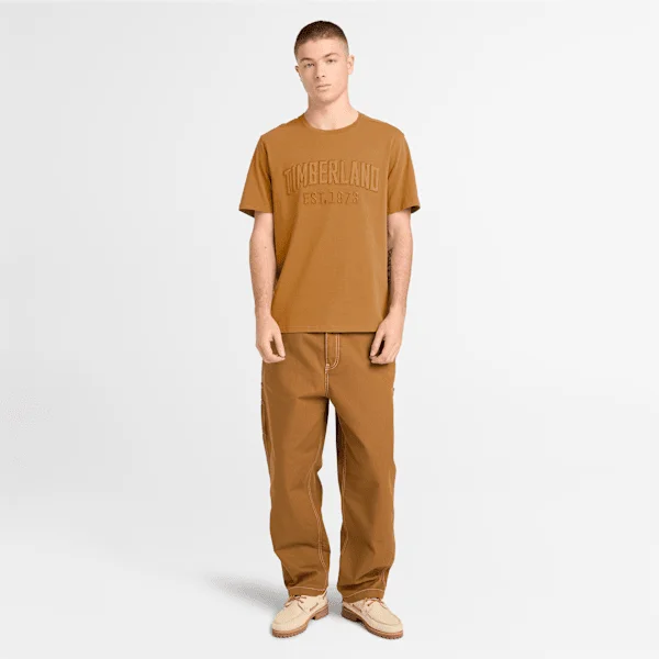 Herren-T-Shirt mit gewaschenem, gesticktem Logo Herren-T-Shirt mit gewaschenem, gesticktem Logo
