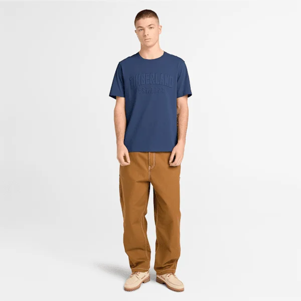 Herren-T-Shirt mit gewaschenem, gesticktem Logo Herren-T-Shirt mit gewaschenem, gesticktem Logo