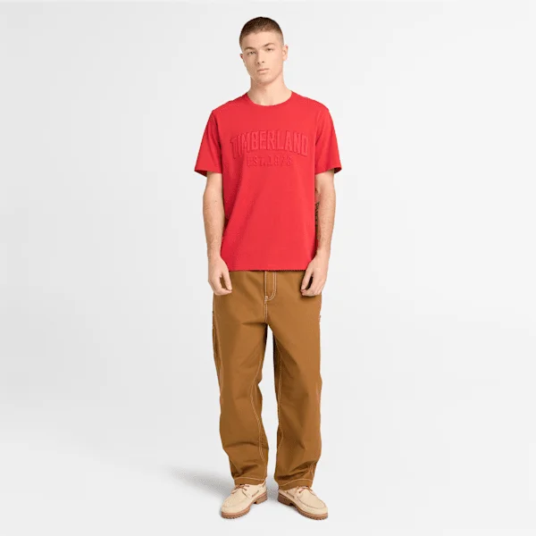 Herren-T-Shirt mit gewaschenem, gesticktem Logo Herren-T-Shirt mit gewaschenem, gesticktem Logo