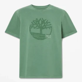 Herren-T-Shirt mit Logo-Grafik, stückgefärbt