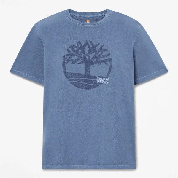 Herren-T-Shirt mit Logo-Grafik, stückgefärbt Herren-T-Shirt mit Logo-Grafik, stückgefärbt