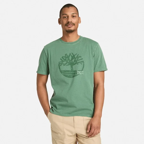 Herren-T-Shirt mit Logo-Grafik, stückgefärbt Herren-T-Shirt mit Logo-Grafik, stückgefärbt