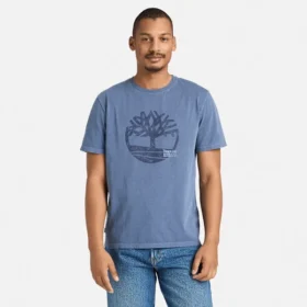 Herren-T-Shirt mit Logo-Grafik, stückgefärbt