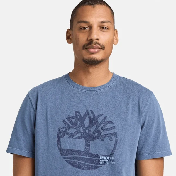 Herren-T-Shirt mit Logo-Grafik, stückgefärbt Herren-T-Shirt mit Logo-Grafik, stückgefärbt