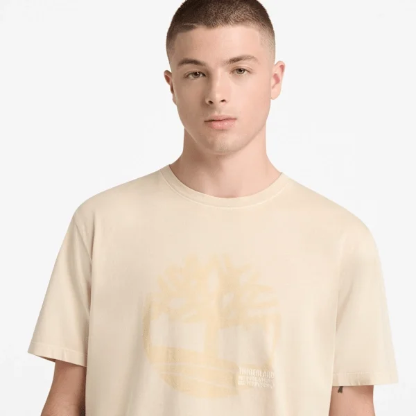 Herren-T-Shirt mit Logo-Grafik, stückgefärbt Herren-T-Shirt mit Logo-Grafik, stückgefärbt