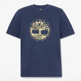 Herren-T-Shirt mit „Tree Logo Lake House“-Grafik