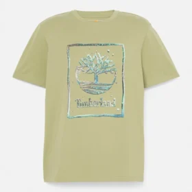 Herren-T-Shirt mit Wasser-Grafik-Logo und kurzen Ärmeln