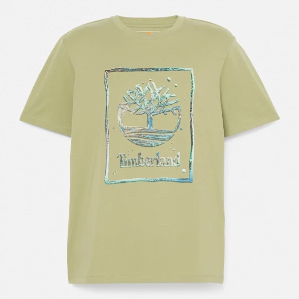Herren-T-Shirt mit Wasser-Grafik-Logo und kurzen Ärmeln Herren-T-Shirt mit Wasser-Grafik-Logo und kurzen Ärmeln