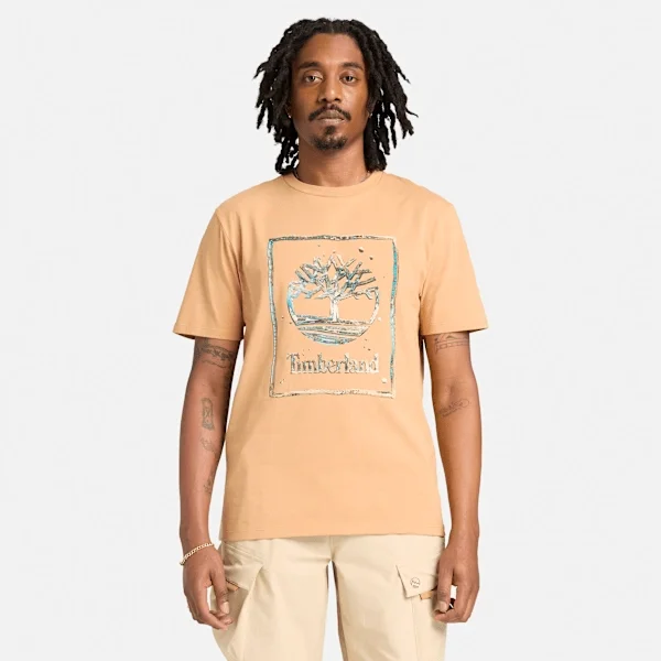 Herren-T-Shirt mit Wasser-Grafik-Logo und kurzen Ärmeln Herren-T-Shirt mit Wasser-Grafik-Logo und kurzen Ärmeln