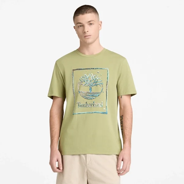 Herren-T-Shirt mit Wasser-Grafik-Logo und kurzen Ärmeln Herren-T-Shirt mit Wasser-Grafik-Logo und kurzen Ärmeln
