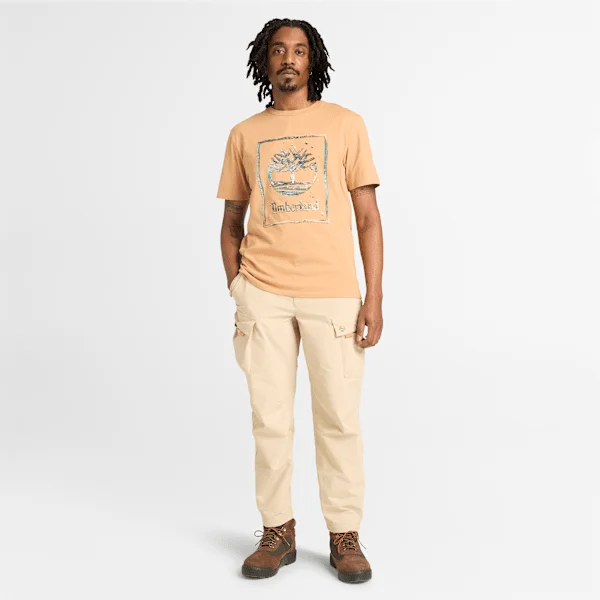 Herren-T-Shirt mit Wasser-Grafik-Logo und kurzen Ärmeln Herren-T-Shirt mit Wasser-Grafik-Logo und kurzen Ärmeln
