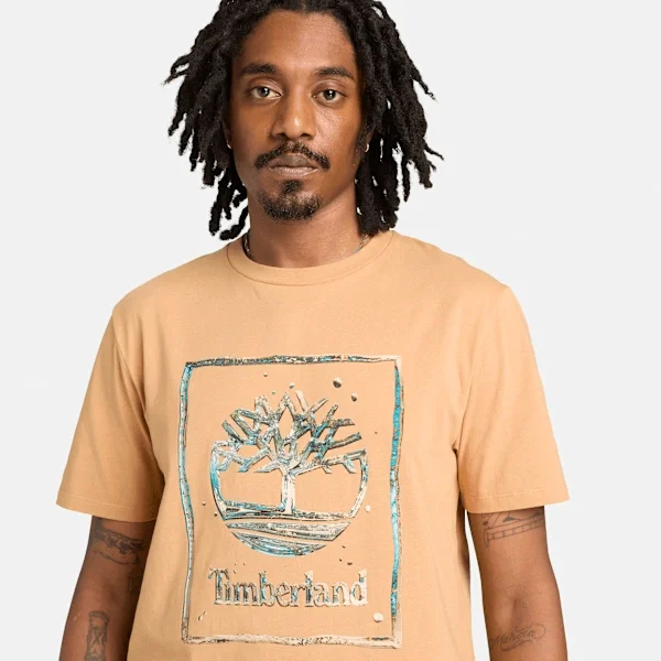 Herren-T-Shirt mit Wasser-Grafik-Logo und kurzen Ärmeln Herren-T-Shirt mit Wasser-Grafik-Logo und kurzen Ärmeln