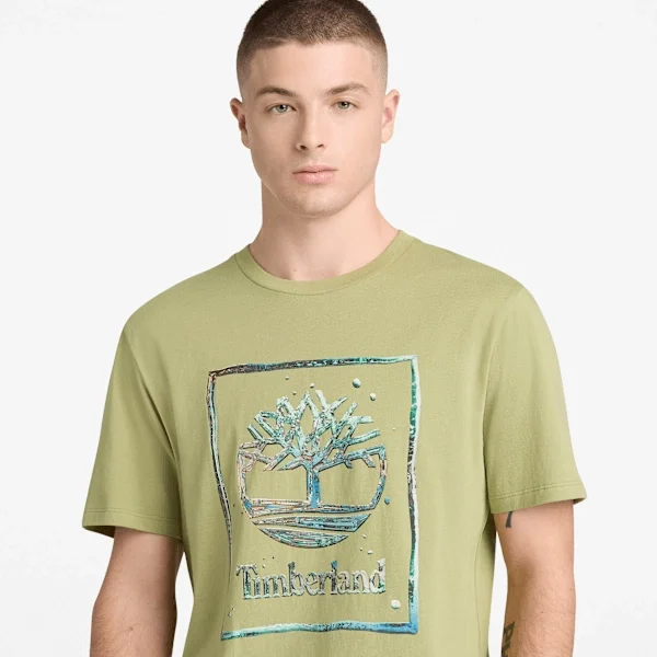 Herren-T-Shirt mit Wasser-Grafik-Logo und kurzen Ärmeln Herren-T-Shirt mit Wasser-Grafik-Logo und kurzen Ärmeln