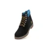 Hochwertige 6-Inch-Wasserdichte Stiefel „Schwarzes Nubukleder mit Blau“