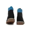 Hochwertige 6-Inch-Wasserdichte Stiefel „Schwarzes Nubukleder mit Blau“