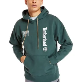 Hoodie mit Logo und Schriftzug auf der Rückseite „Green“