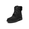 Jayne 6-Inch Wasserdichte Alltagsstiefel „Schwarzes Nubukleder mit Fell“