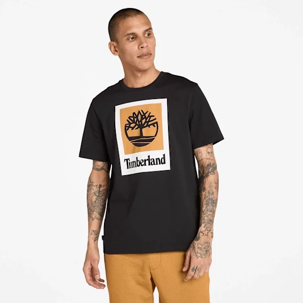 Kurzarm-T-Shirt mit quadratischem Logo Kurzarm-T-Shirt mit quadratischem Logo