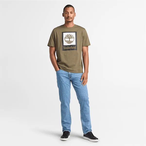 Kurzarm-T-Shirt mit quadratischem Logo Kurzarm-T-Shirt mit quadratischem Logo