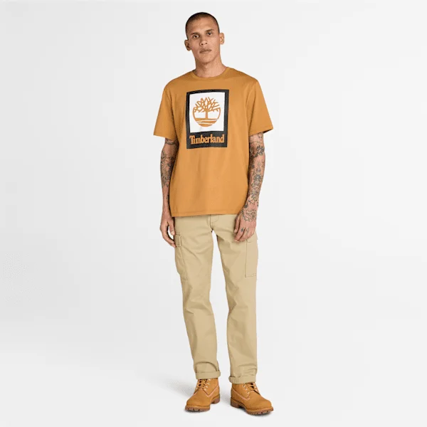 Kurzarm-T-Shirt mit quadratischem Logo Kurzarm-T-Shirt mit quadratischem Logo