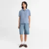 Kurzärmeliges Piqué-Poloshirt für Damen, stückgefärbt Kurzärmeliges Piqué-Poloshirt für Damen, stückgefärbt