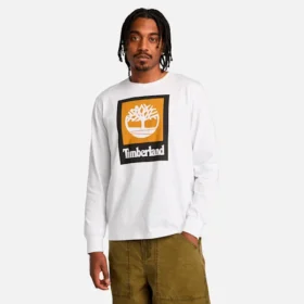Langärmliges Herren-T-Shirt mit farbigem Stack-Logo