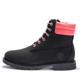 Linden Woods 6-Inch-Wasserdichte Stiefel „Schwarz Nubuck with Pink“