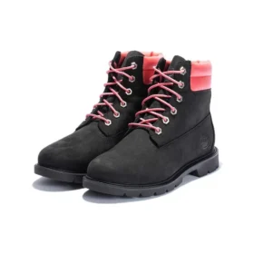 Linden Woods 6-Inch-Wasserdichte Stiefel „Schwarz Nubuck with Pink“