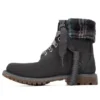 Lindon Woods 6-Inch Boot „Dunkelgraues Nubukleder und schwarzer bedruckter Kragen“