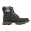 Lindon Woods 6-Inch Boot „Dunkelgraues Nubukleder und schwarzer bedruckter Kragen“