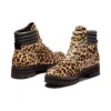 London Square Mid Hiker Stiefel „Braun mit Leopardenmuster“