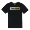 Lässiges, lockeres Shirt mit Rundhalsausschnitt, Aufdruck, kurzen Ärmeln, im Paar-Design, Schwarz