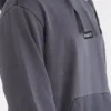 Mixed-Media-Hoodie mit Garment-Dye-Effekt „Dark Grey“