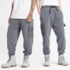 Mixed-Media-Jogginghose, stückgefärbt „Grey“