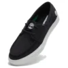 Niedrige Schnürsneaker „Schwarz Canvas“