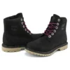 Paninara kragenlose, 6 Zoll breite, wasserdichte Stiefel „Schwarz Nubuck“