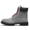 Premium 6-Inch Boot „Graues Nubukleder mit Rot“