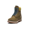 Premium 6-Inch Boot „Olivgrünes Nubukleder mit gelbem Kragen“